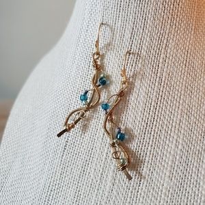 Artisan Grape Vine Linear Drop Earrings